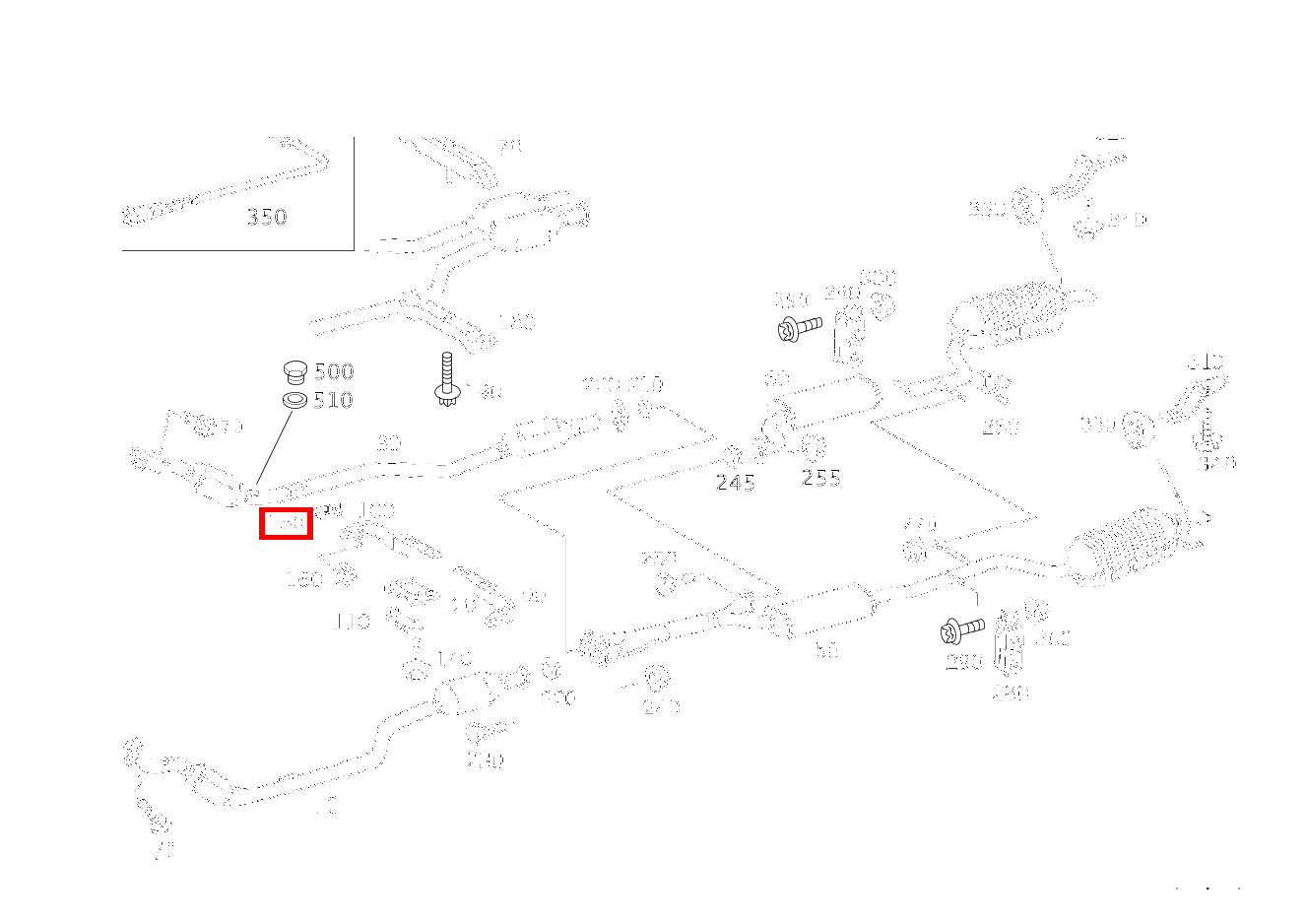 Platte AUSPUFFAUFHAENGUNG AN GETRIEBE S 350 L 4-MATIC 220