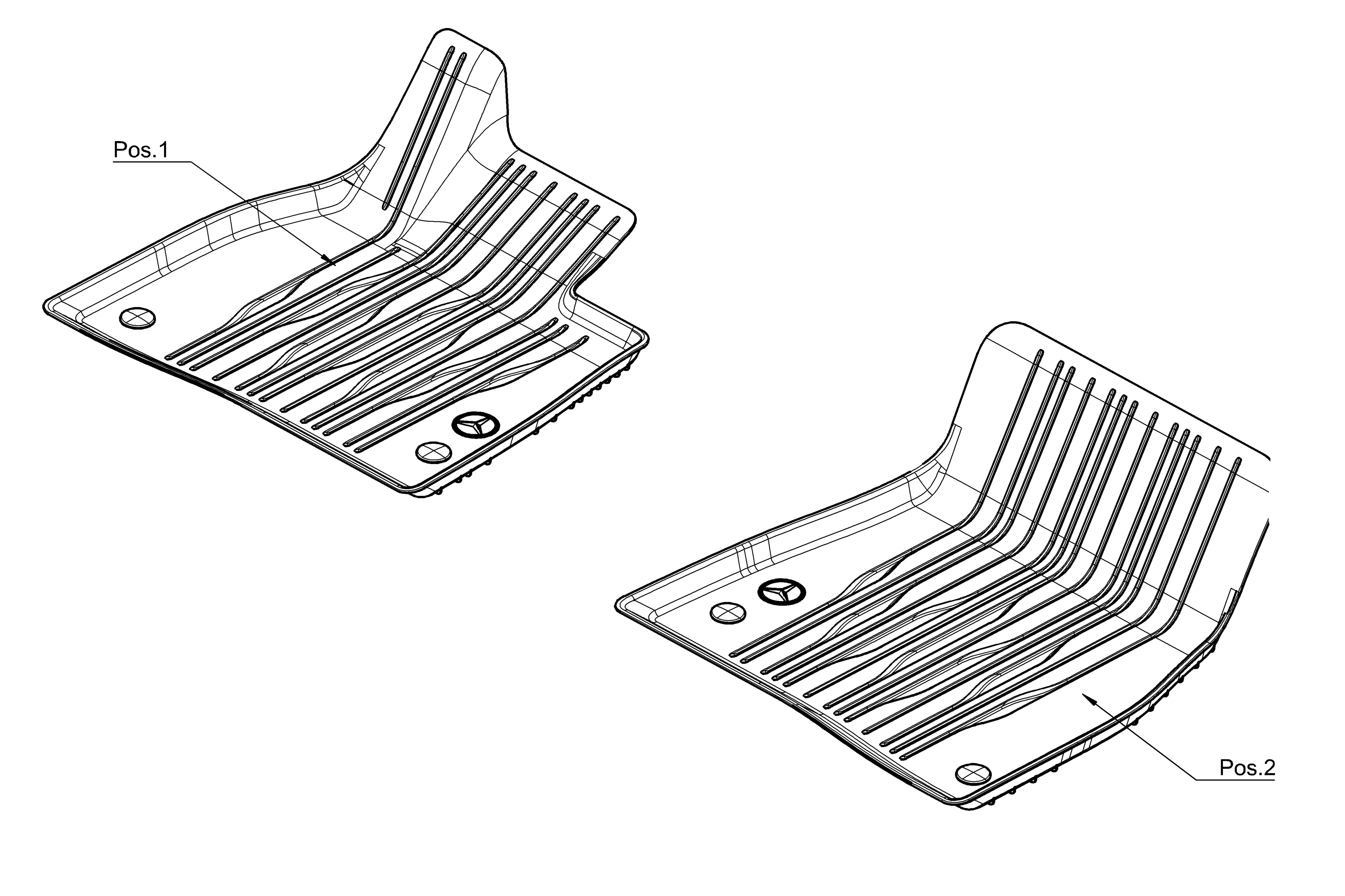 Allwettermatten Dynamic Lines, Fahrer-/Beifahrermatte, EQE / EQS