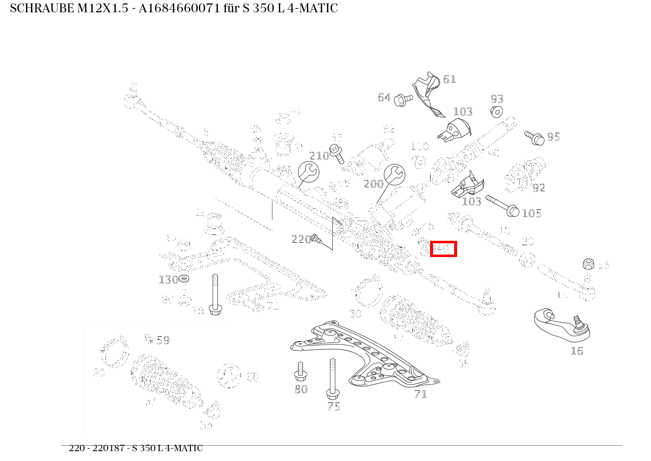 Schraube M12X1.5 S 350 L 4-MATIC 220 Schraube M12X1.5 S 350 L 4-MATIC 220