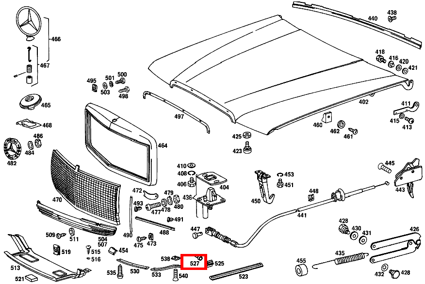 Druckknopf 450 SEL 6.9 116