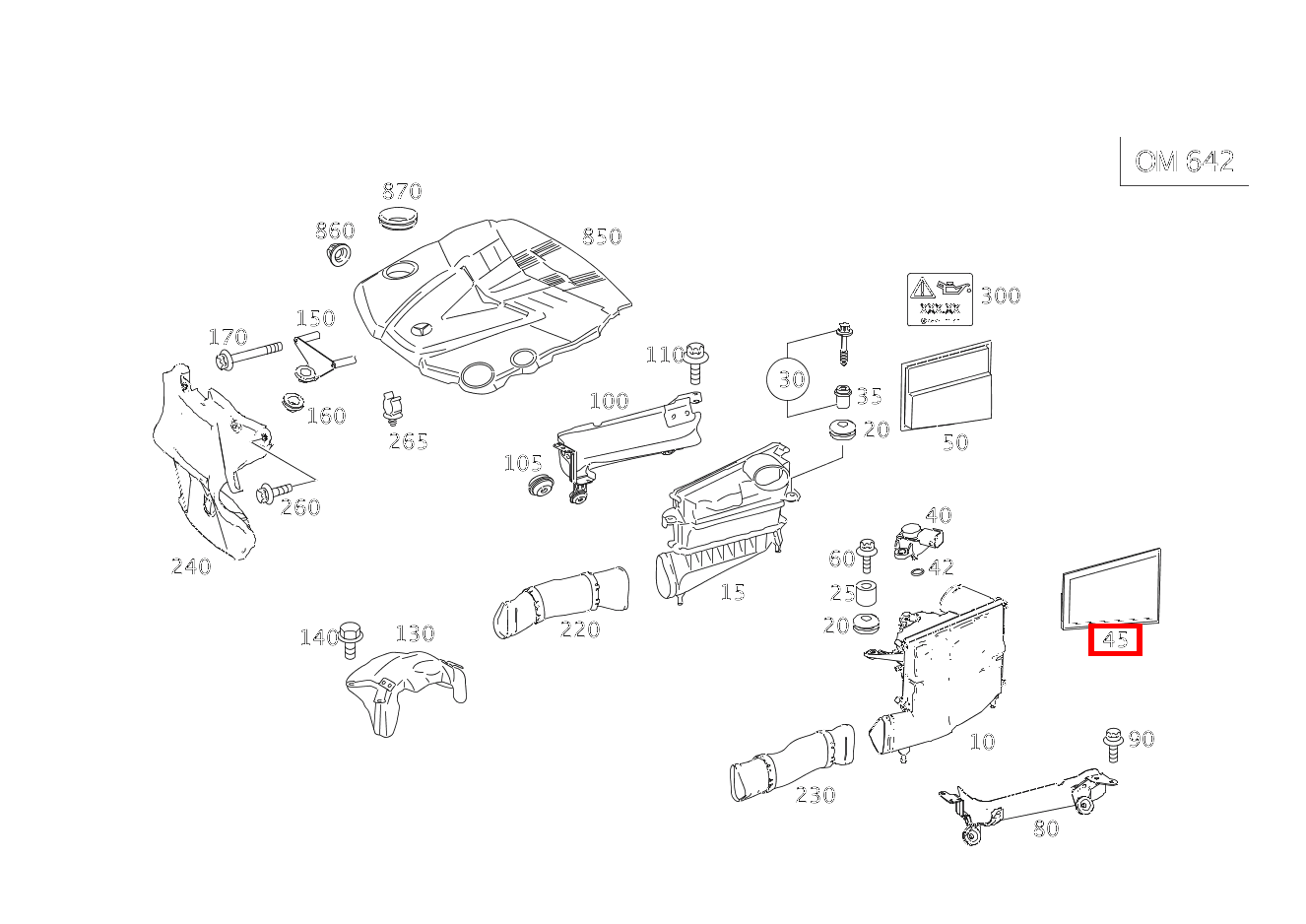 Luftfiltereinsatz LINKS E280CDI SONDERAUFB 211