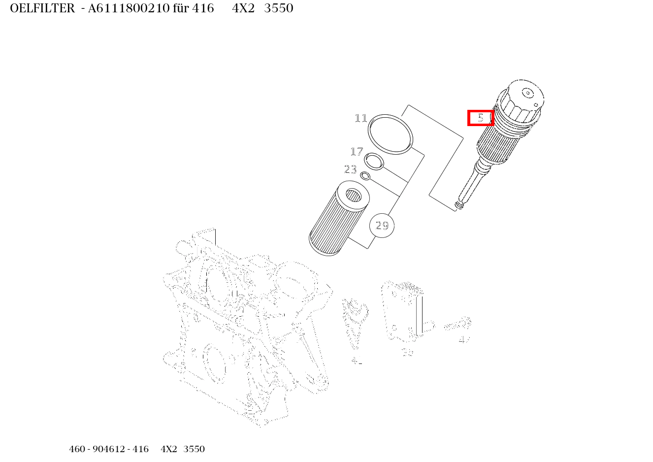 Ölfilter 416 4X2 3550 460