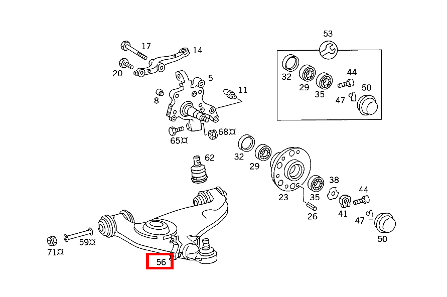 Querlenker UNTEN RECHTS 190 D 2.5 Turbo 201