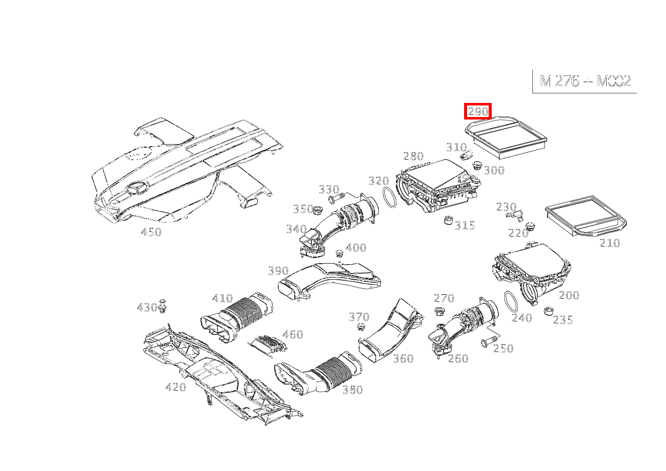 Luftfiltereinsatz RECHTS E 320 Coupé BCA 207 Luftfiltereinsatz RECHTS E 320 Coupé BCA 207
