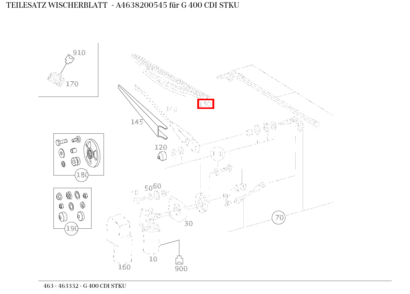 Teilesatz Wischerblatt G 400 CDI STKU 463 Teilesatz Wischerblatt G 400 CDI STKU 463