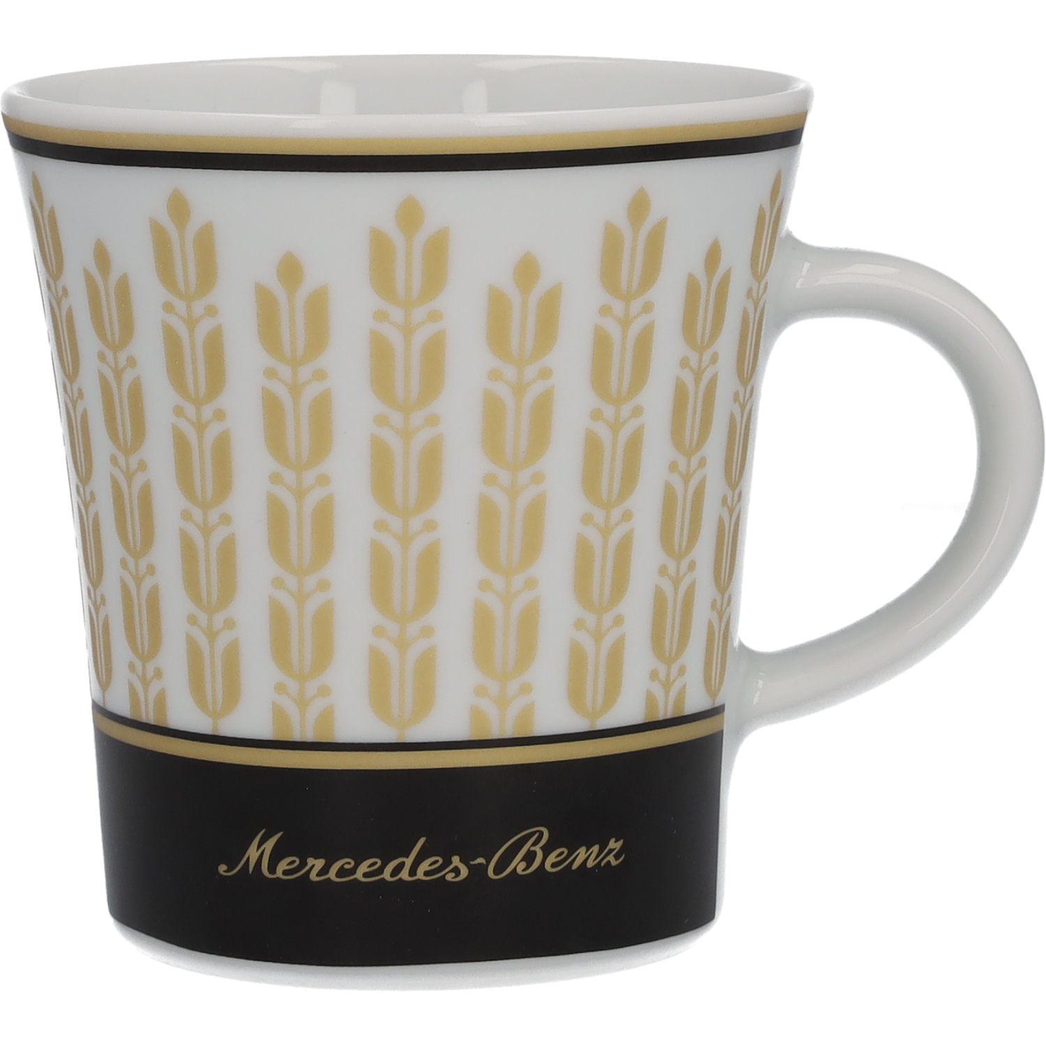 Kaffeebecher, 300 ml schwarz / weiß / goldfarben, Porzellan, 300 ml