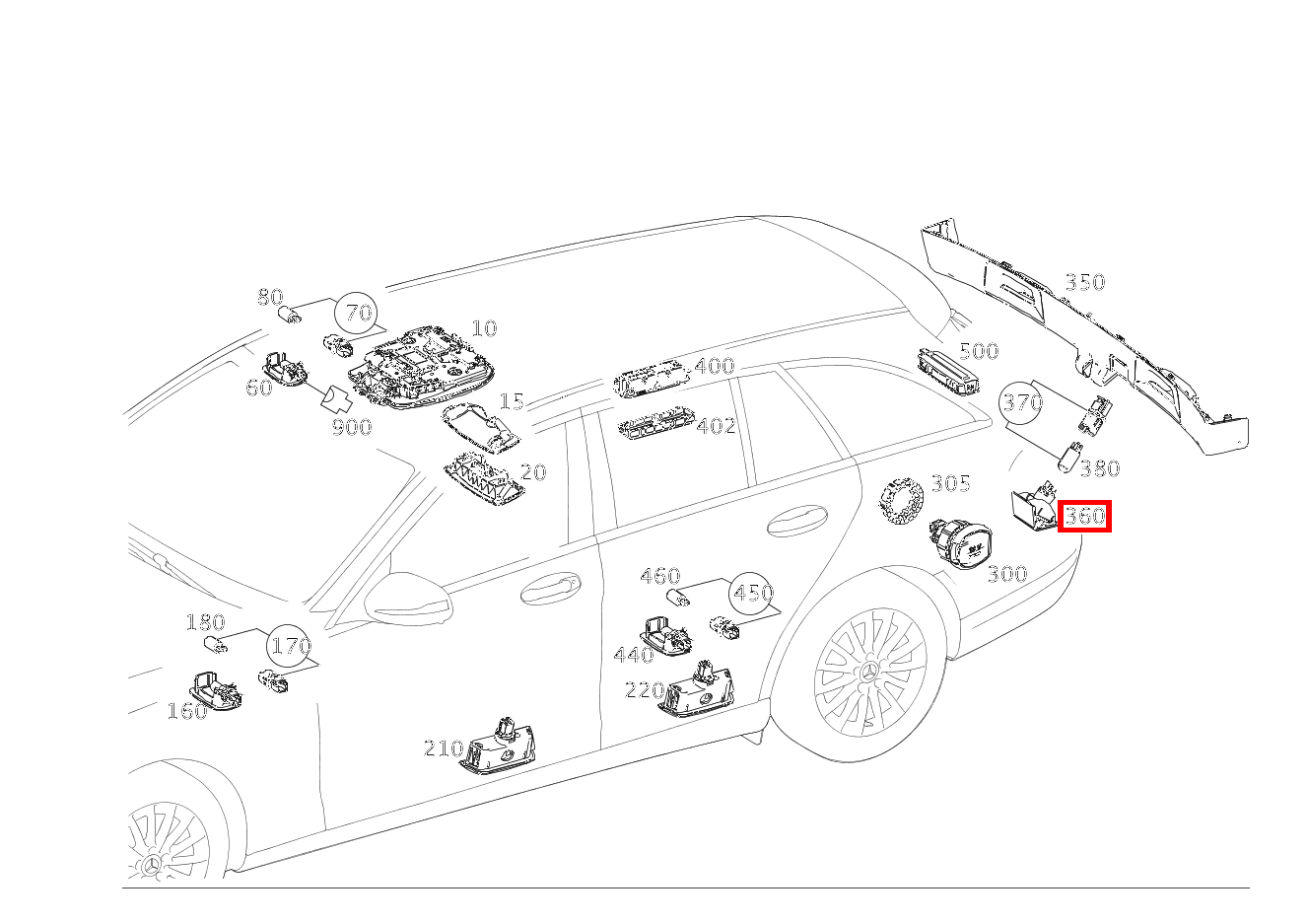 Innenleuchte Rückwandtür unten 207