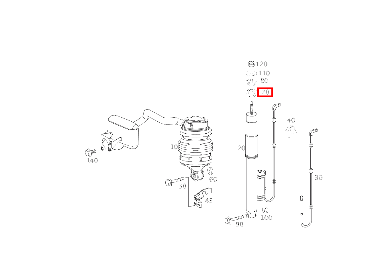 Elastomerlager STOSSDAEMPFER AN KAROSSERIE CLS 55 AMG 219