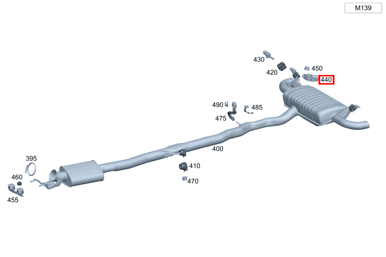 Aktuator Abgasanlage hinten Mercedes-AMG CLA 45 S 4MATIC+ Shooting Brake 118