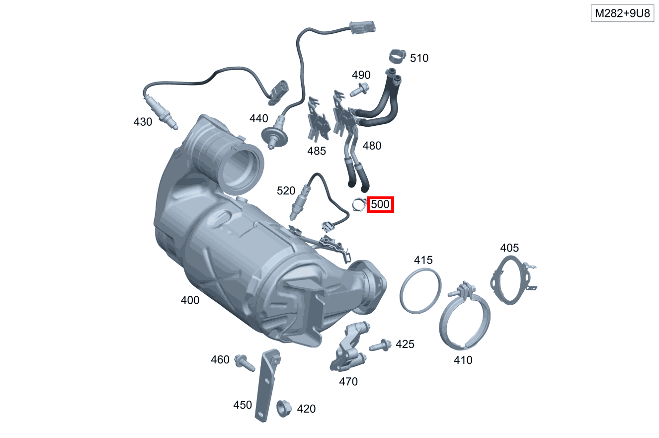 Schlauchschelle Abgasschläuche an Katalysator; 13-14.5 MM A 200 Limousine 177