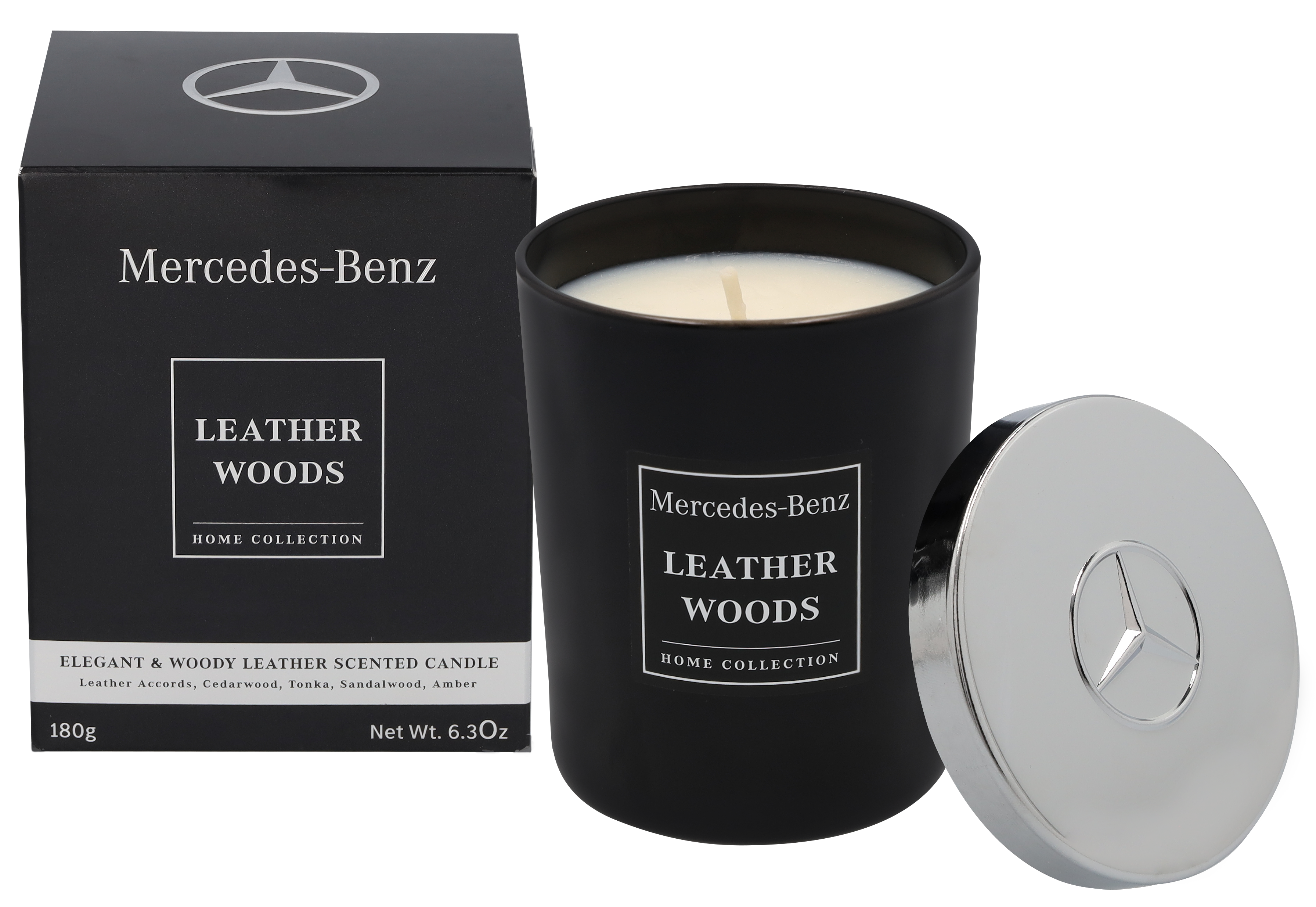 Mercedes-Benz - Duftkerze, Leather Woods, 180 g