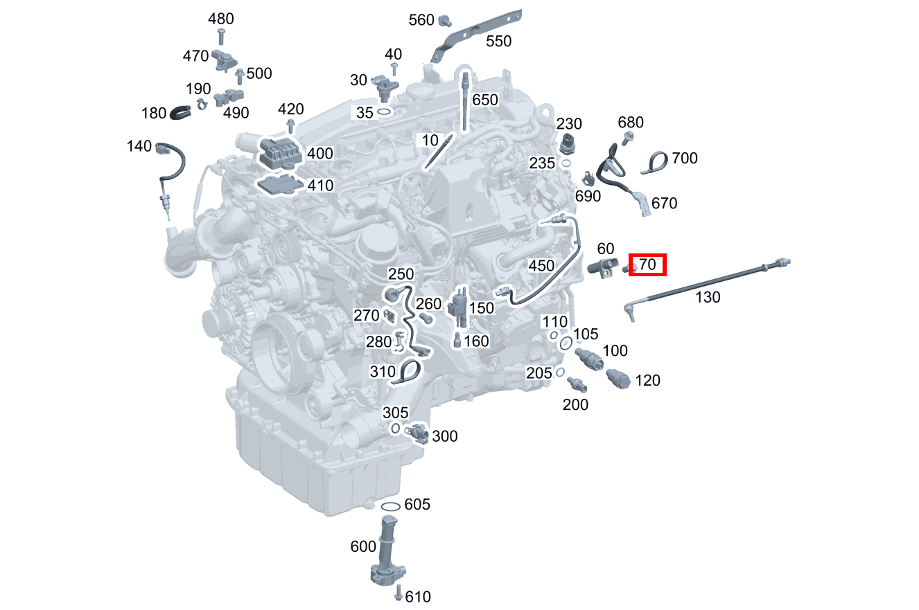 Sechsrundschraube Positionsgeber an Zylinderkurbelgehäuse; M6X16 Vito 116 CDI Kasten Lang 245