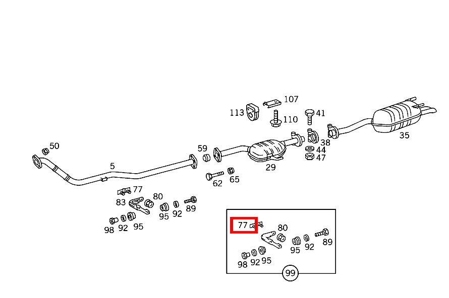 Platte HALTER AN AUSPUFFROHR VORN S 350 Turbodiesel 140