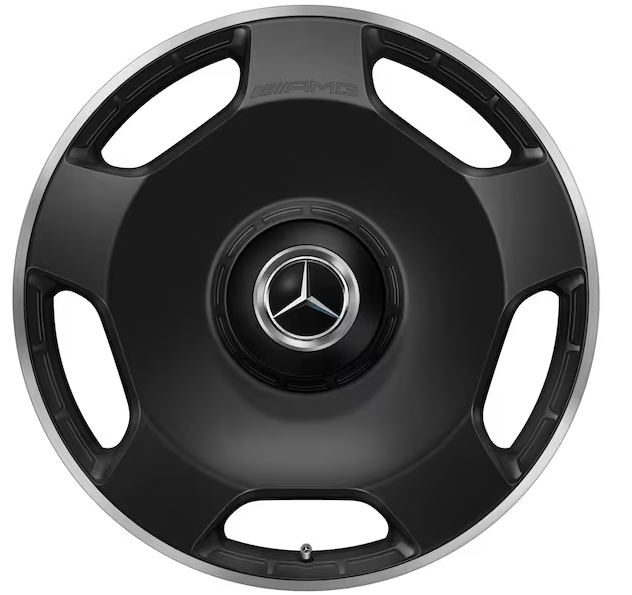 AMG Schmiederadfelge im 5-Loch Design, 58,4 cm (23 Zoll), Felgenhorn glanzgedreht 10 J x 23 ET 45, schwarz matt