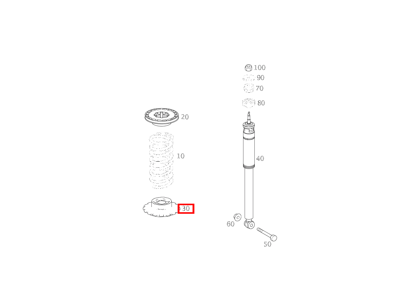 Schraubenfederbeilage UNTEN A 200 TURBO COUPE 169