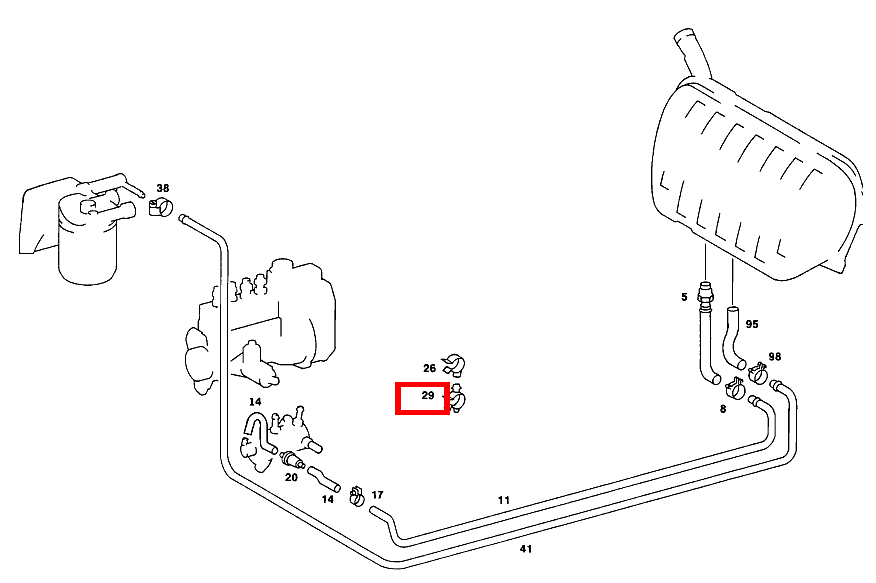 SCHLAUCHHALTER 190 D 2.5 Turbo 201