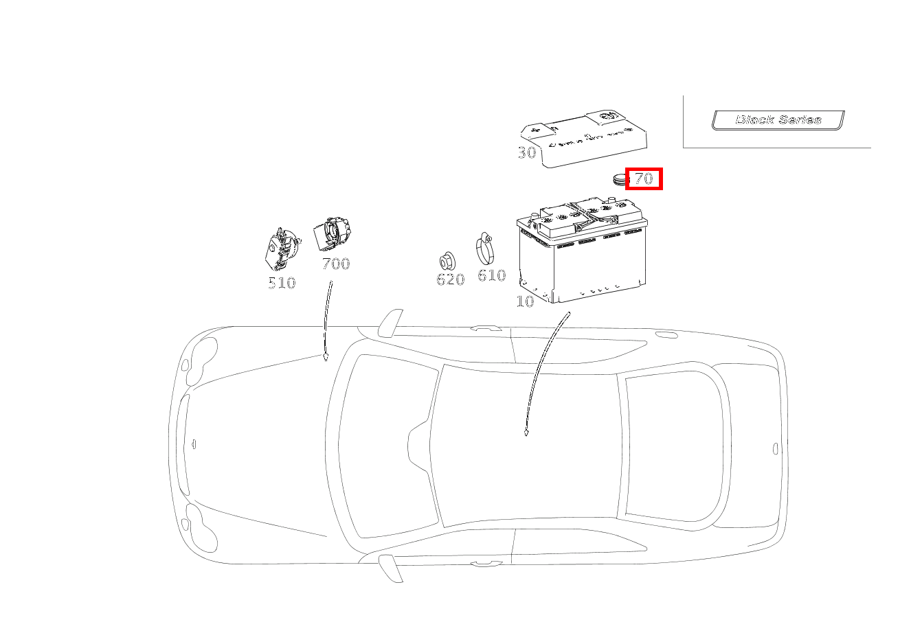 Durchführungstülle BATTERIEENTLUEFTUNG CLK 63 AMG Coupé 209