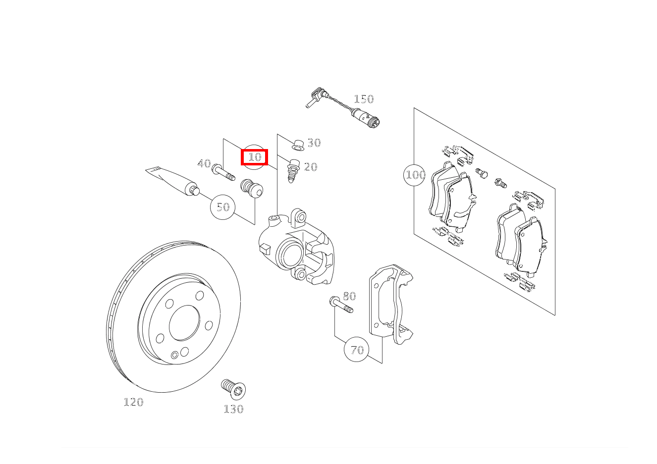 Teilesatz Bremssattel LINKS HONDA 169 Teilesatz Bremssattel LINKS HONDA 169