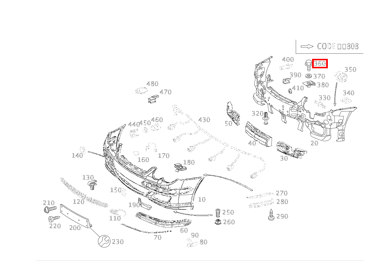 Sechsrundschraube STOSSFAENGER AN TRAEGER UNTEN; M6X35 C 320 Sportcoupé 203