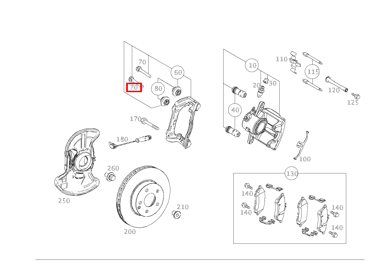Führungshülse BREMSSATTEL AN BREMSTRAEGER C180 BLUE EFF C 204