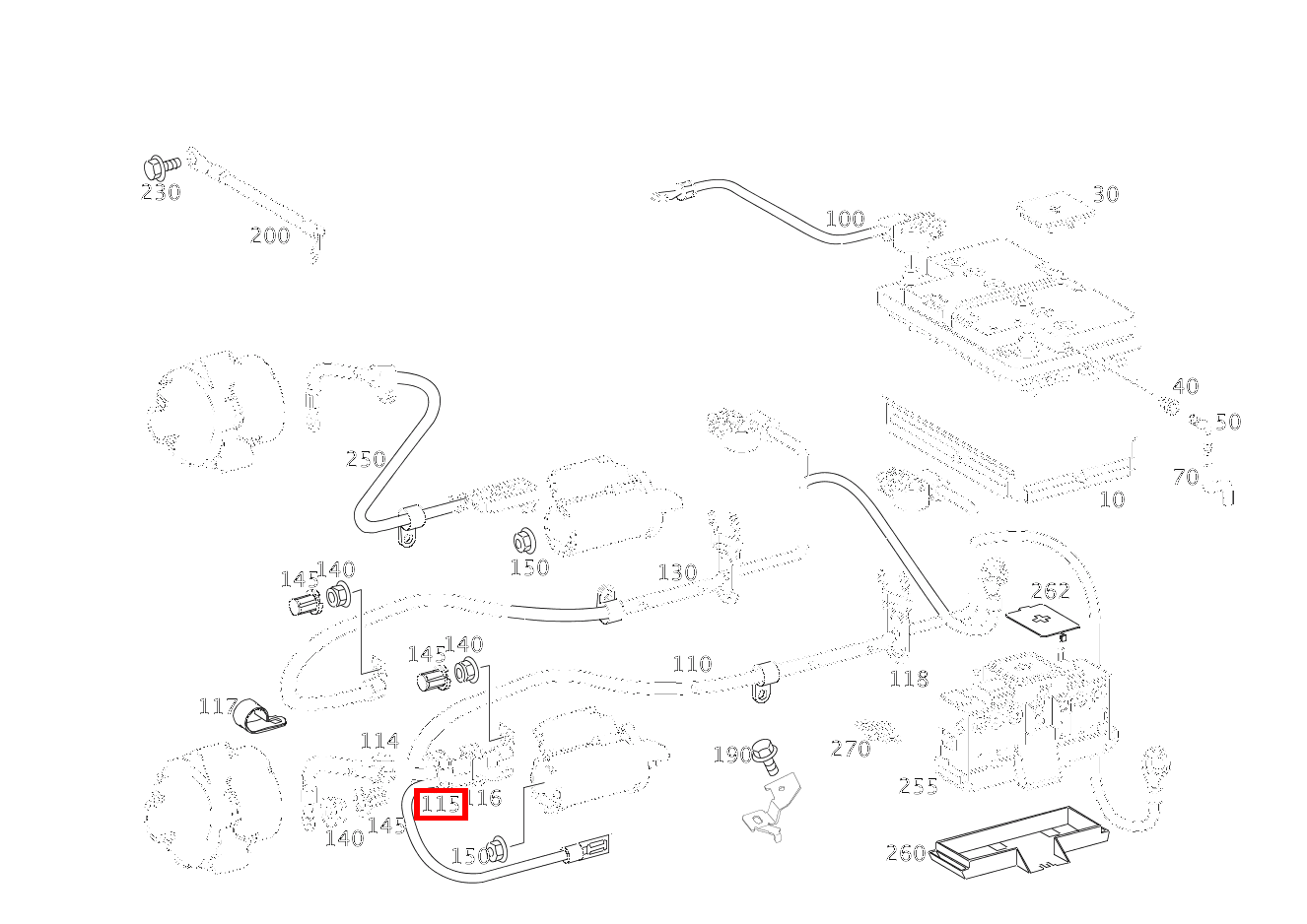 KABELKLEMME CLC 180 Sportcoupe BCA 203 KABELKLEMME CLC 180 Sportcoupe BCA 203