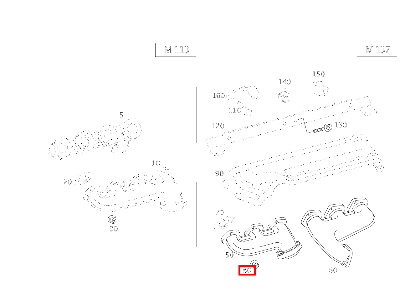 Sechskantmutter AUSPUFFKRUEMMER AN ZYLINDERKOPF; M6 CL 600 Coupé 215