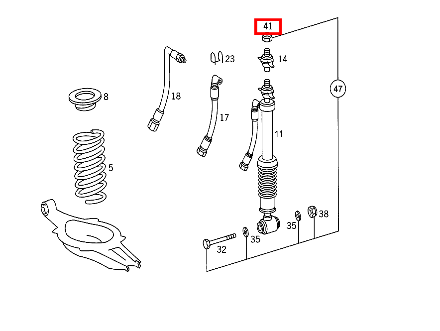 Sechskantmutter FEDERBEIN AN RAHMEN; M10 S 350 Turbodiesel 140