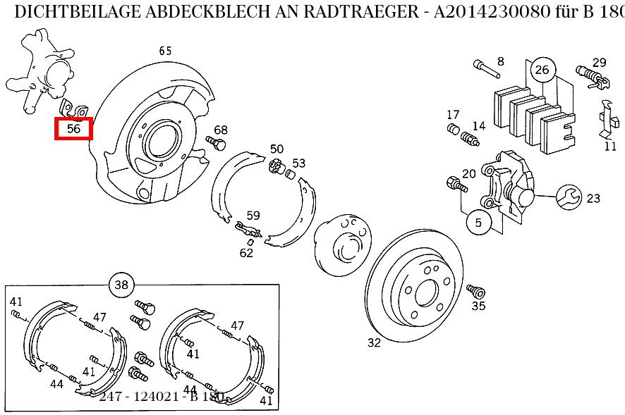Dichtbeilage ABDECKBLECH AN RADTRAEGER B 180 247