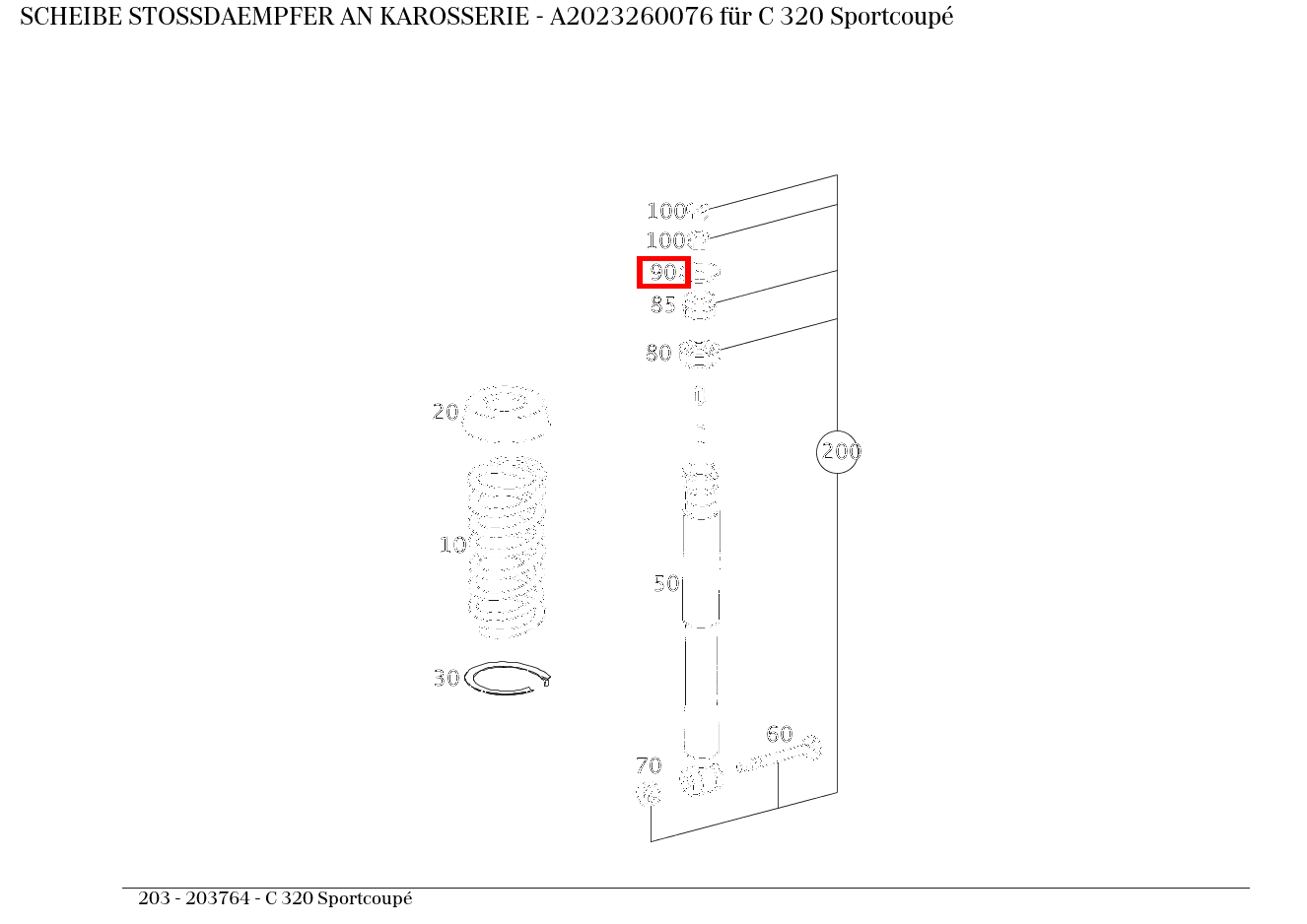 Scheibe STOSSDAEMPFER AN KAROSSERIE C 320 Sportcoupé 203 Scheibe STOSSDAEMPFER AN KAROSSERIE C 320 Sportcoupé 203