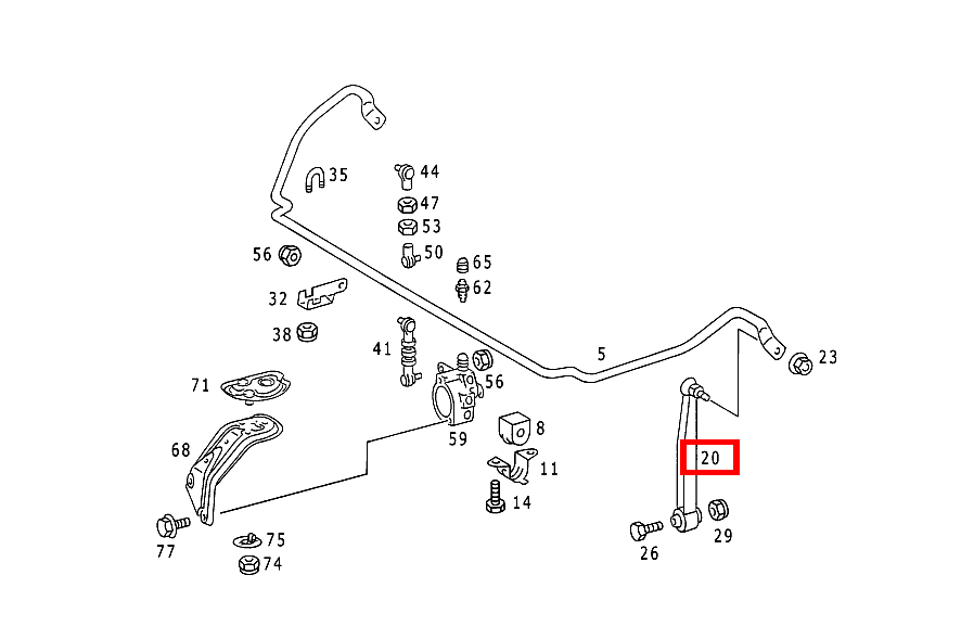 Stange DREHSTAB ZUM FEDERLENKER B 180 247