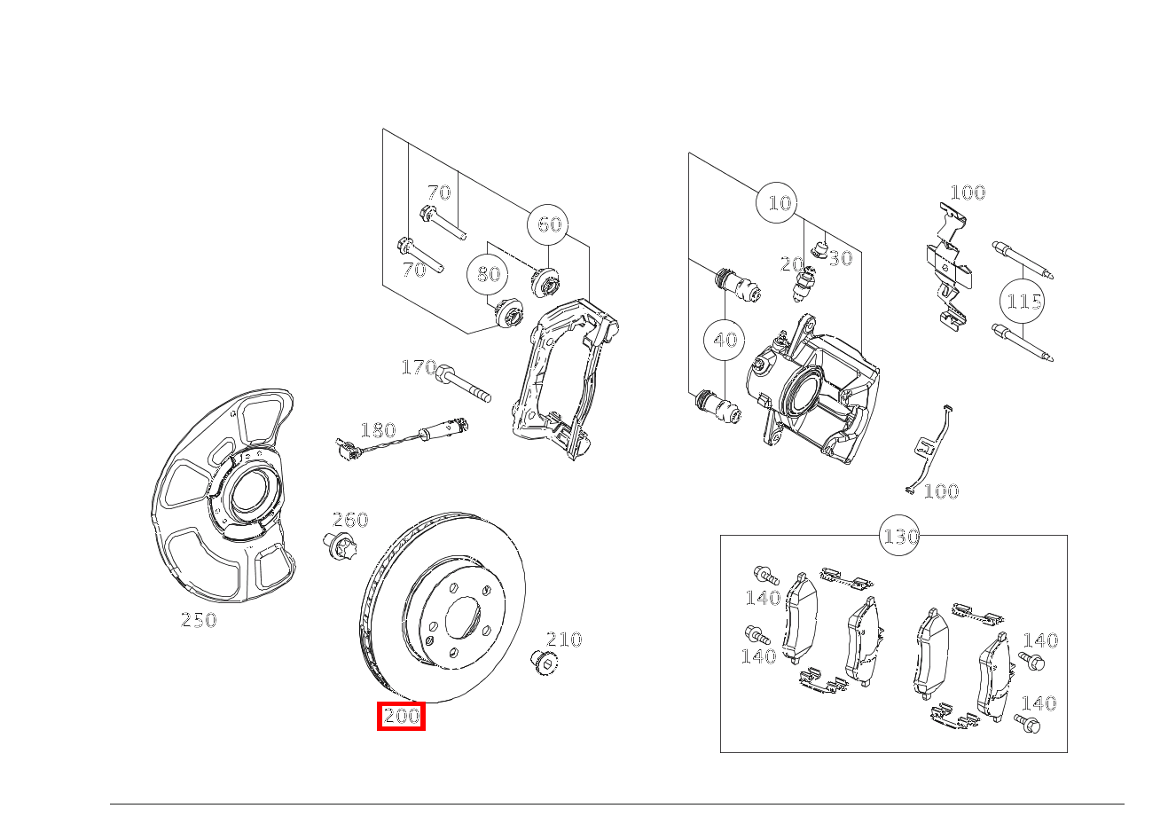 Bremsscheibe belüftet Vorne Rechts E 220 CDI T-Modell 253