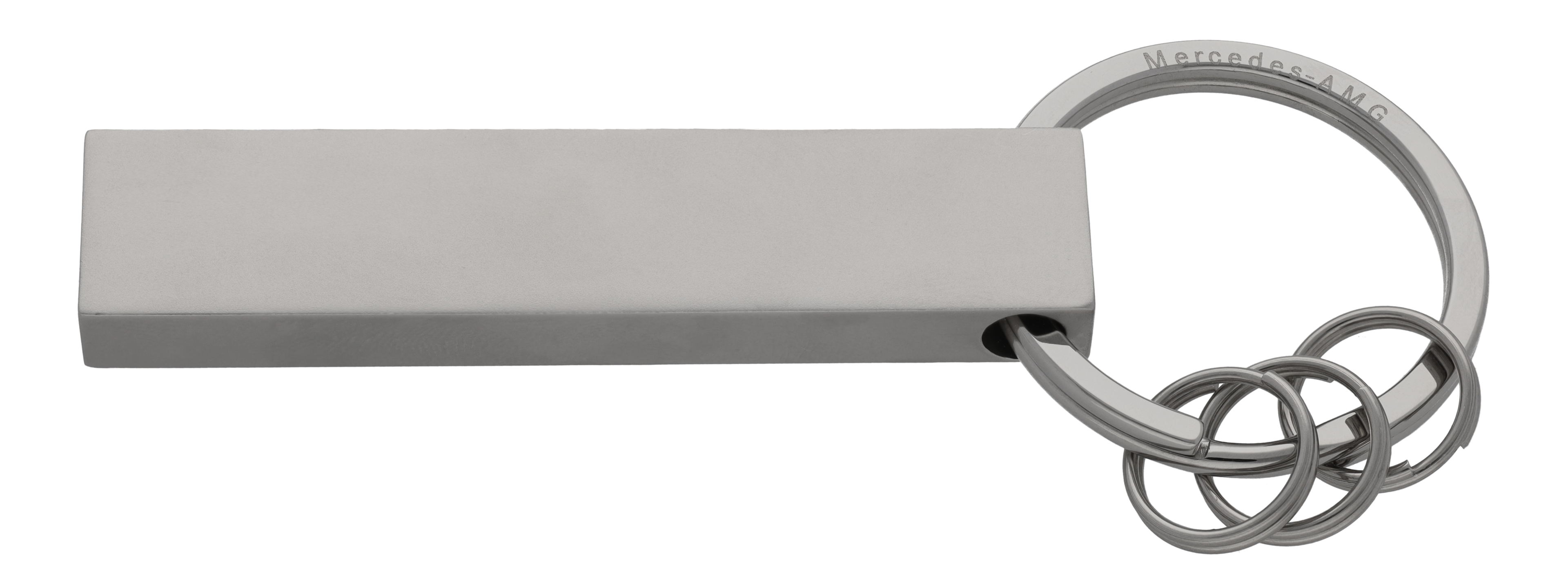 AMG Schlüsselanhänger, Logo silberfarben / schwarz / weiß, Edelstahl