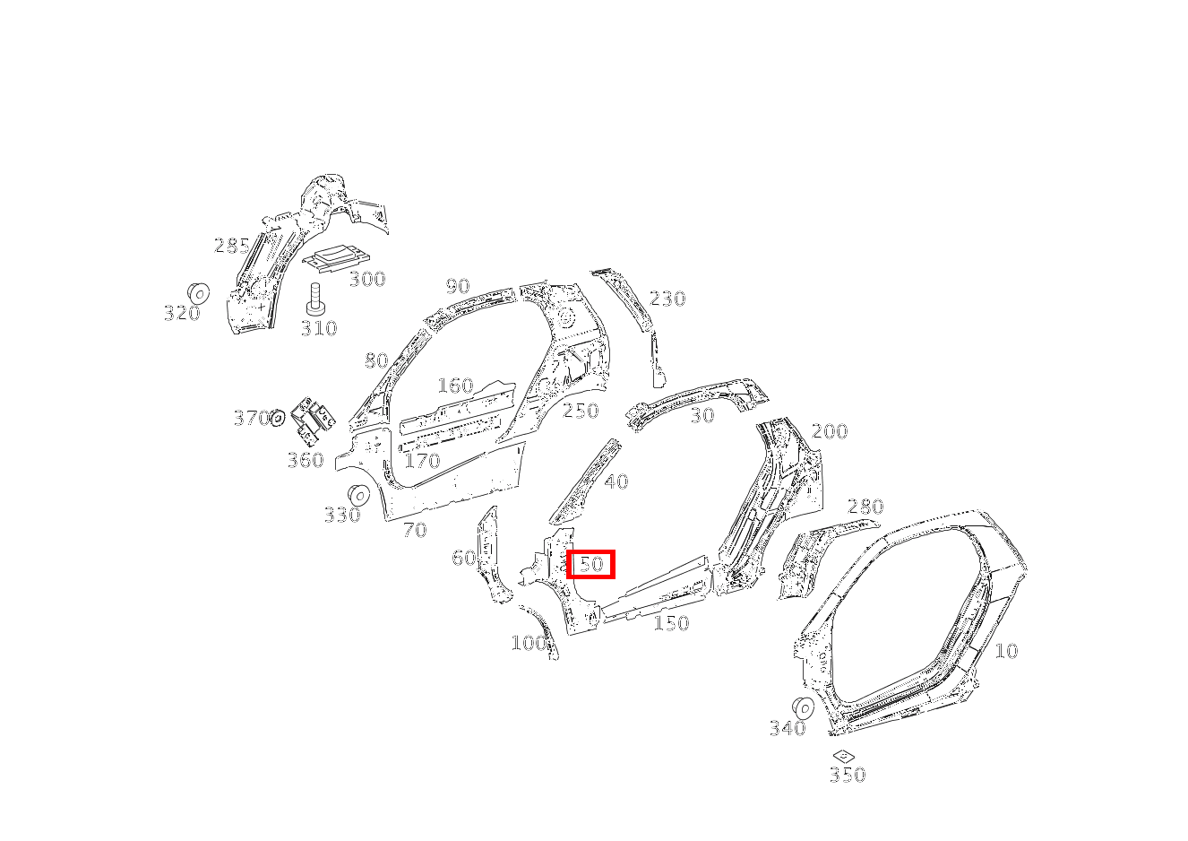 TEILESATZ VERSTAERKUNG A-SAEULE UNTEN, LINKS fortwo coupé mhd 52 kW 460 TEILESATZ VERSTAERKUNG A-SAEULE UNTEN, LINKS fortwo coupé mhd 52 kW 460