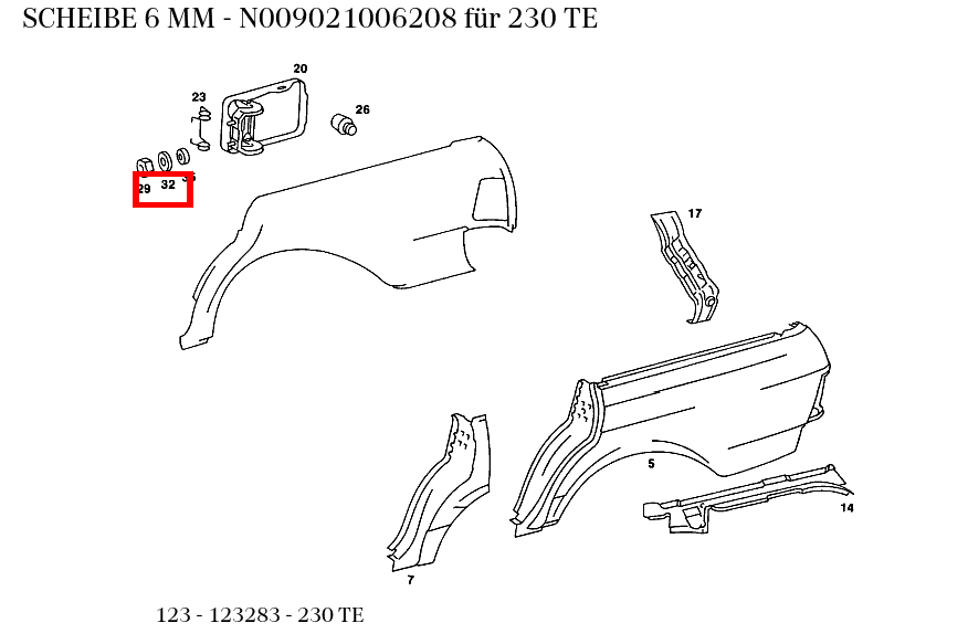 Scheibe 6 MM 230 TE 123