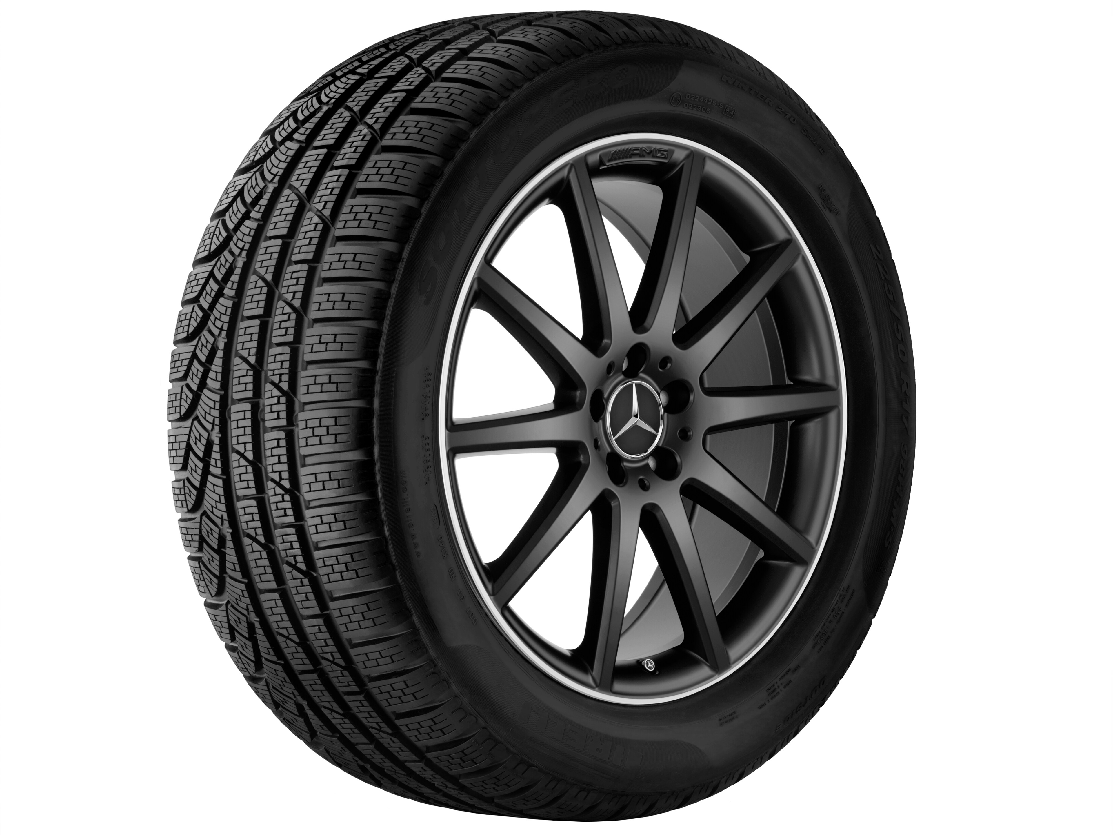 Mercedes-Benz - AMG 10-Speichen-Rad, Felgenhorn glanzgedreht, AMG 10-Speichen-Rad, Felgenhorn glanzgedreht,