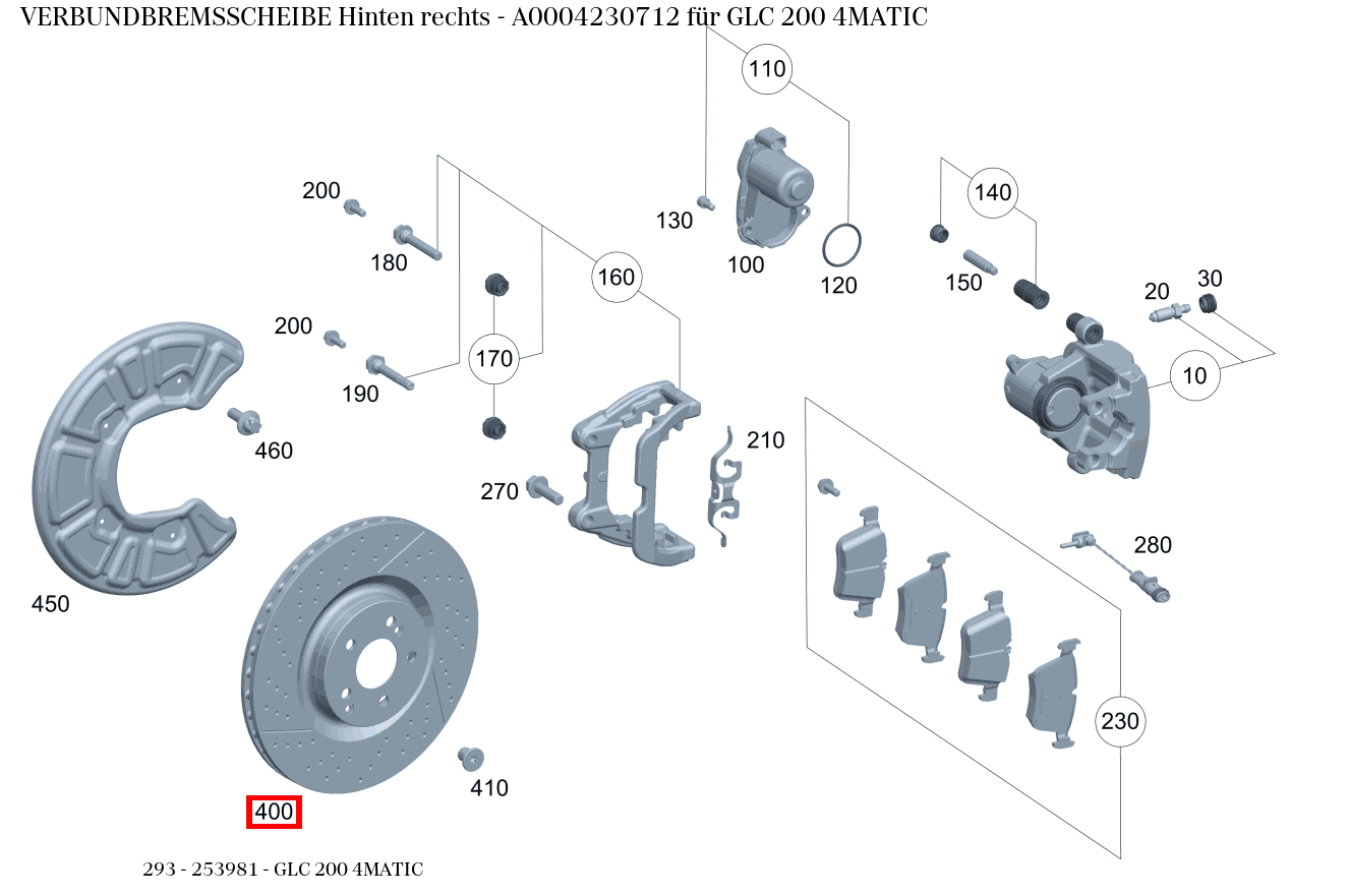 Verbundbremsscheibe Hinten rechts GLC 200 4MATIC 293 Verbundbremsscheibe Hinten rechts GLC 200 4MATIC 293