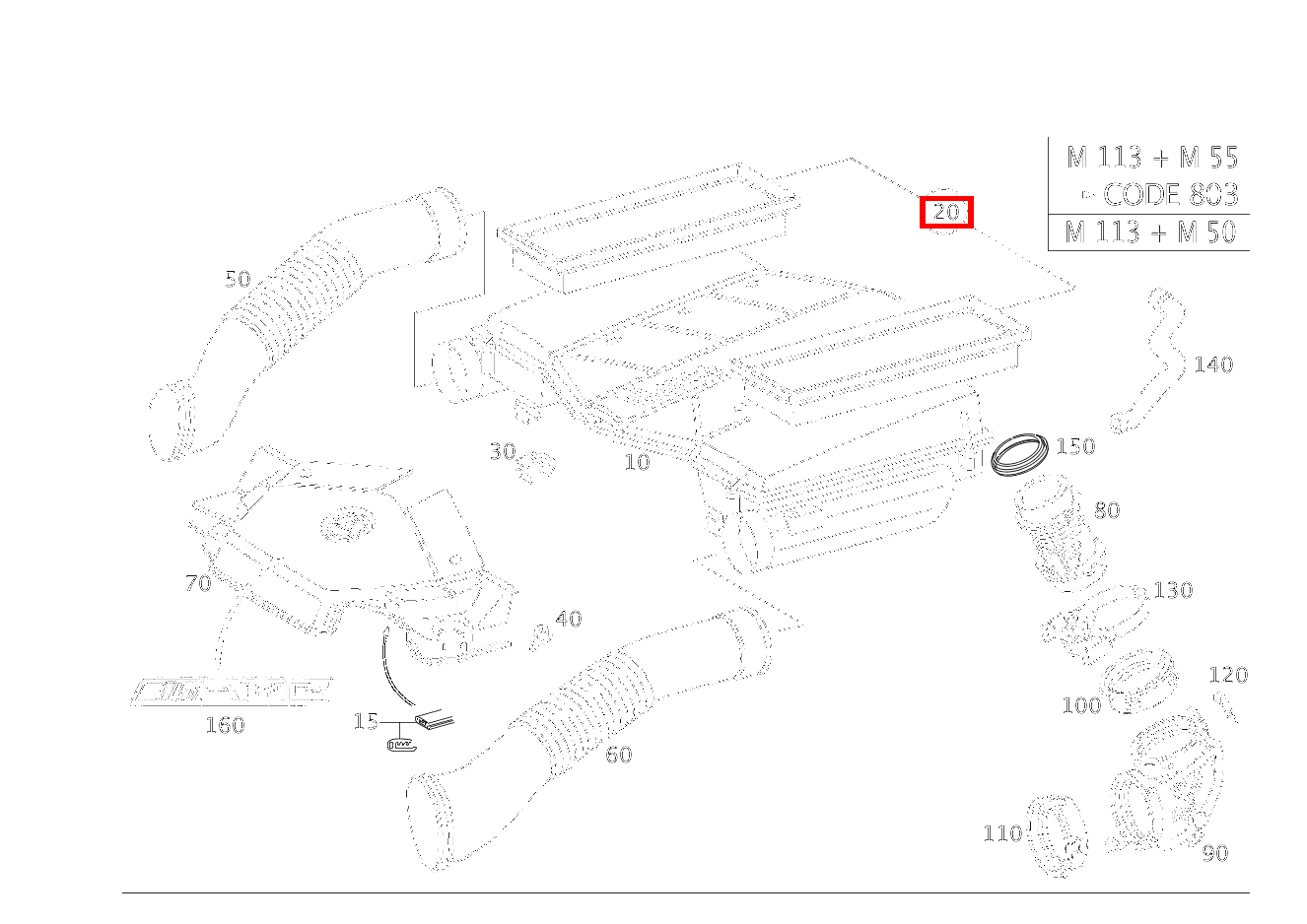 Teilesatz Filtereinsatz CL 55 AMG F1 215