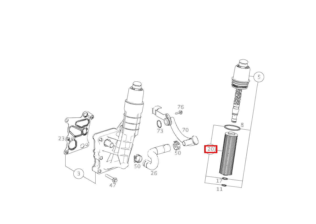 Teilesatz Filtereinsatz E200TCGI BLUE EFF 212