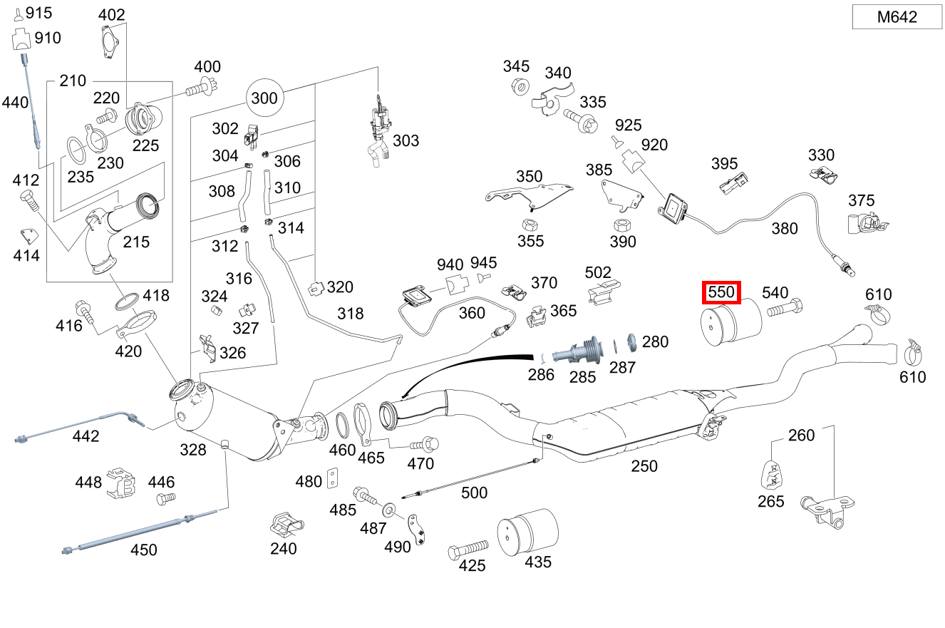 Schwingungstilger AUSPUFFROHR MITTE GL350CDI BE 4M 164
