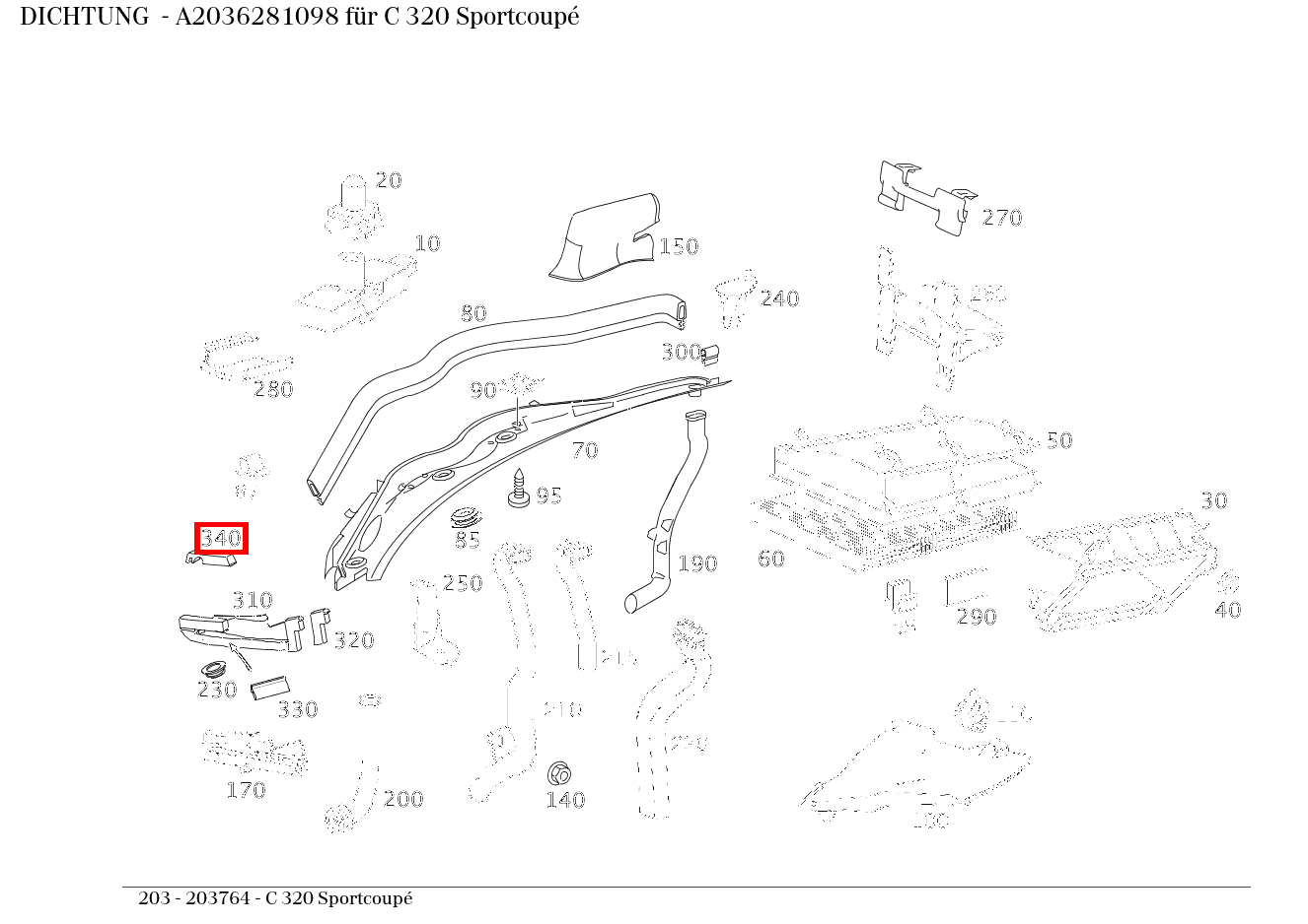 ABDICHTUNG C 320 Sportcoupé 203