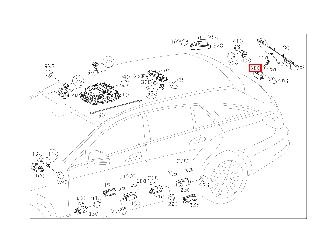 Innenleuchte IN VERKLEIDUNG CLS 250 Shooting Brake BlueTEC 4MATIC 218