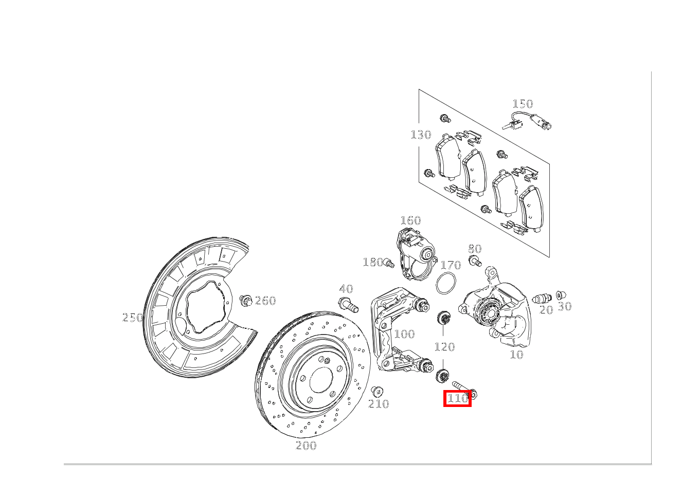 Führungshülse Bremssattel an Bremsträger Mercedes-Maybach S 560 4MATIC 222