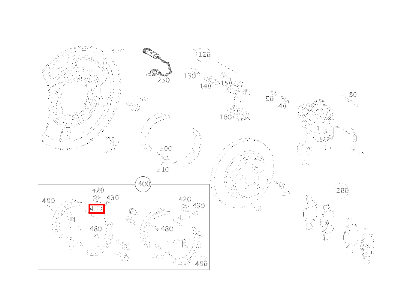 Zugfeder BREMSBACKENRUECKHOLUNG SL 65 AMG Roadster BCA 230