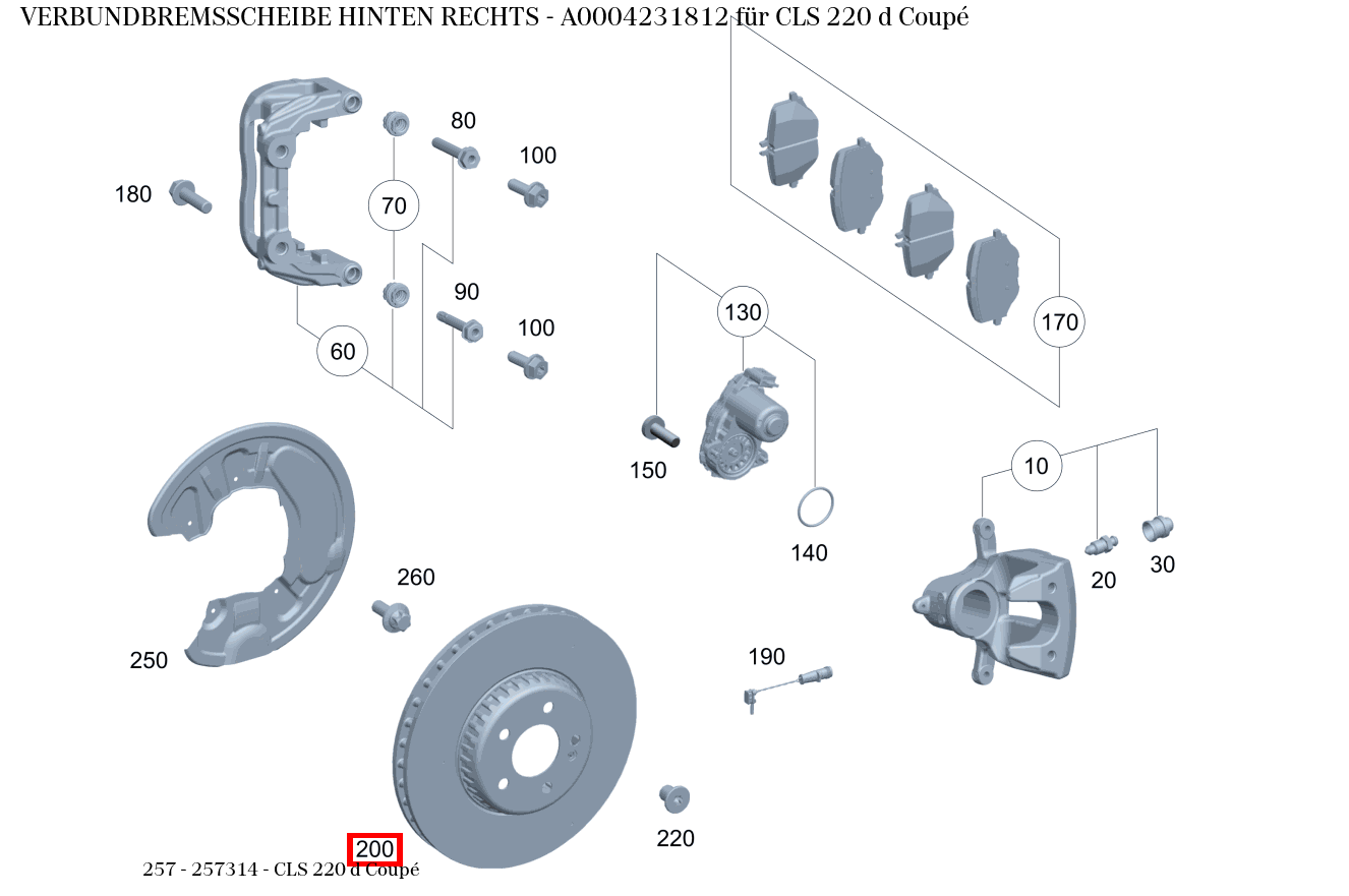 Verbundbremsscheibe HINTEN RECHTS CLS 220 d Coupé 257 Verbundbremsscheibe HINTEN RECHTS CLS 220 d Coupé 257