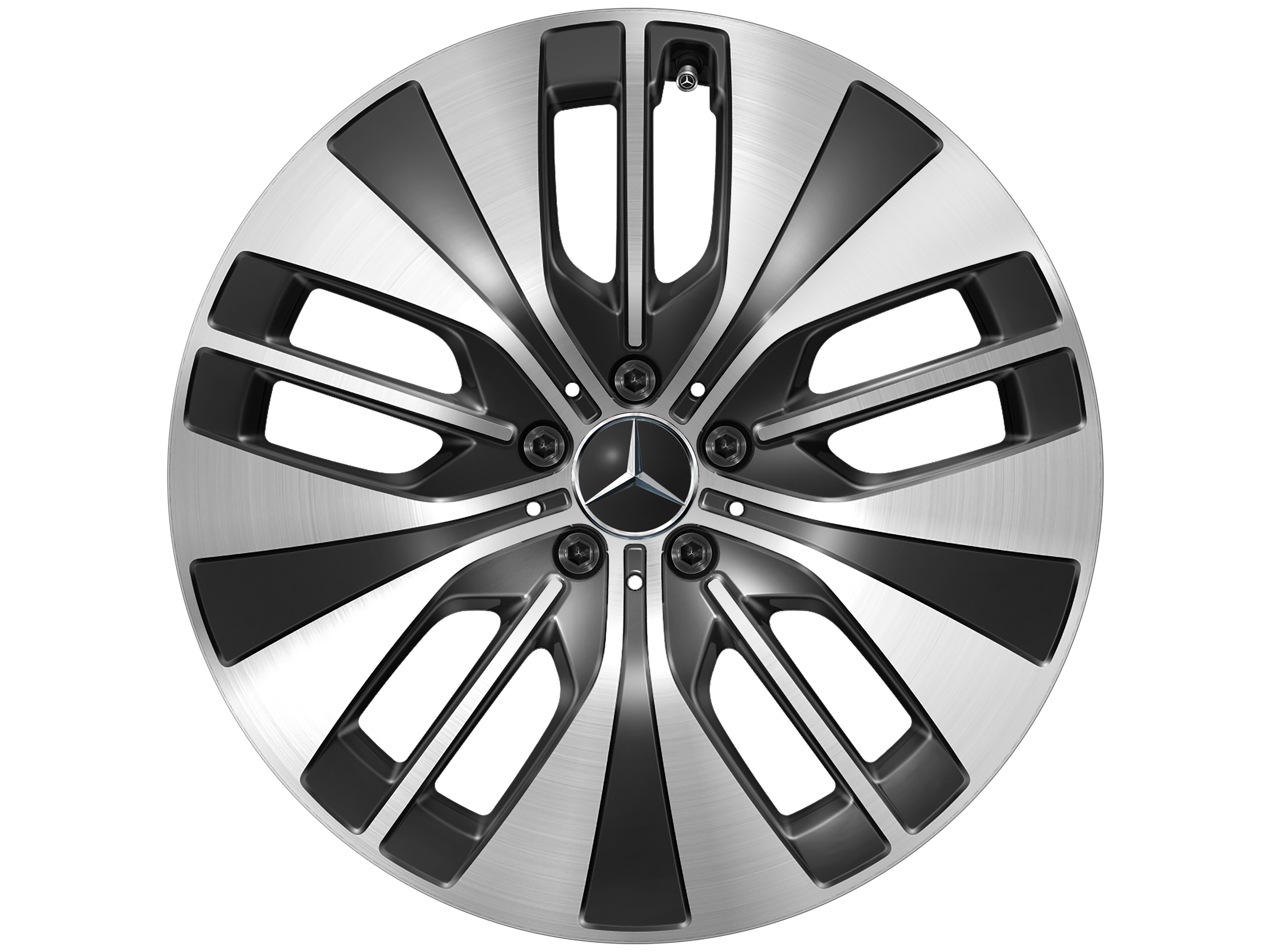 Vielspeichen-Rad, Aero, 20 Zoll 9 J x 20 ET 50, schwarz, glanzgedreht