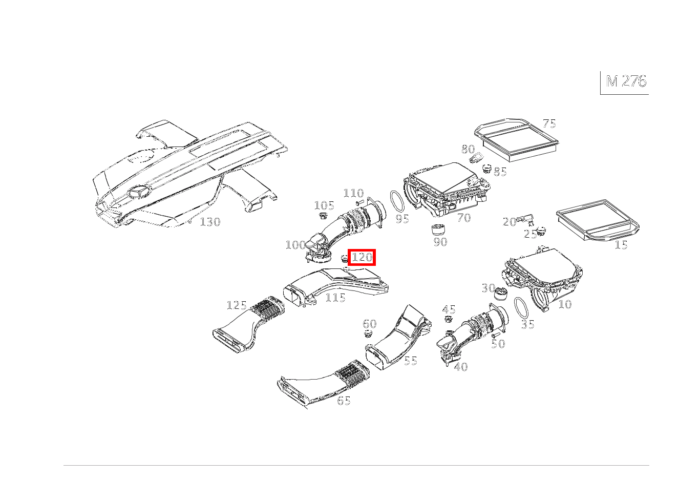 Puffer MOTORABDECKUNG AN ROHLUFTLEITUNG, RECHTS S 450 4MATIC Coupé 217