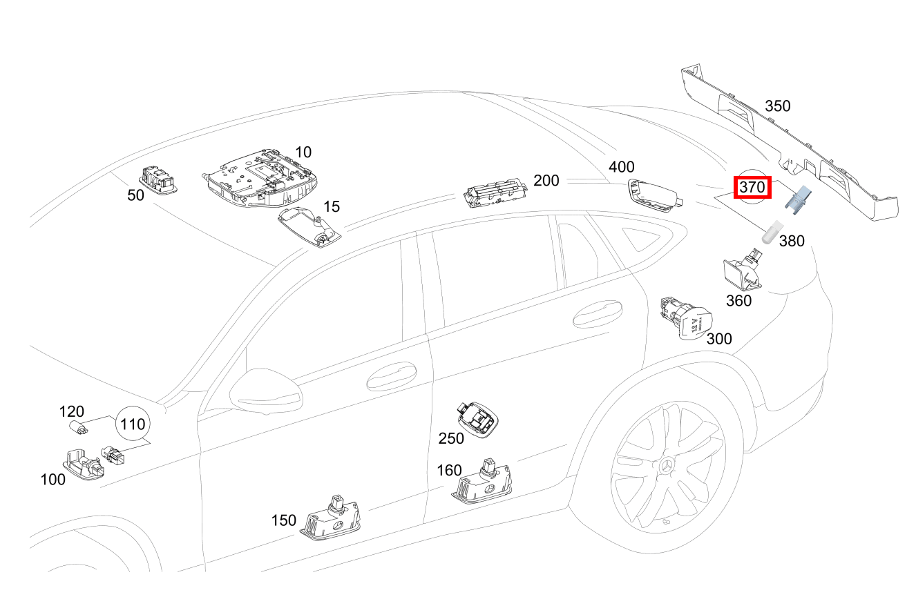 Lampenfassung Mit Glühlampe; 12V-5W Mercedes-AMG GLC 63 S 4MATIC+ Coupé 253