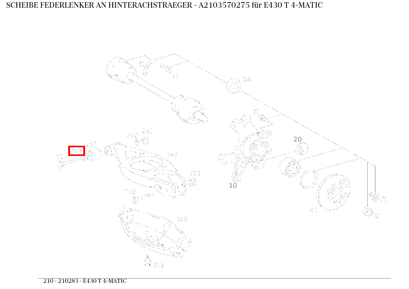 Scheibe FEDERLENKER AN HINTERACHSTRAEGER E430 T 4-MATIC 210