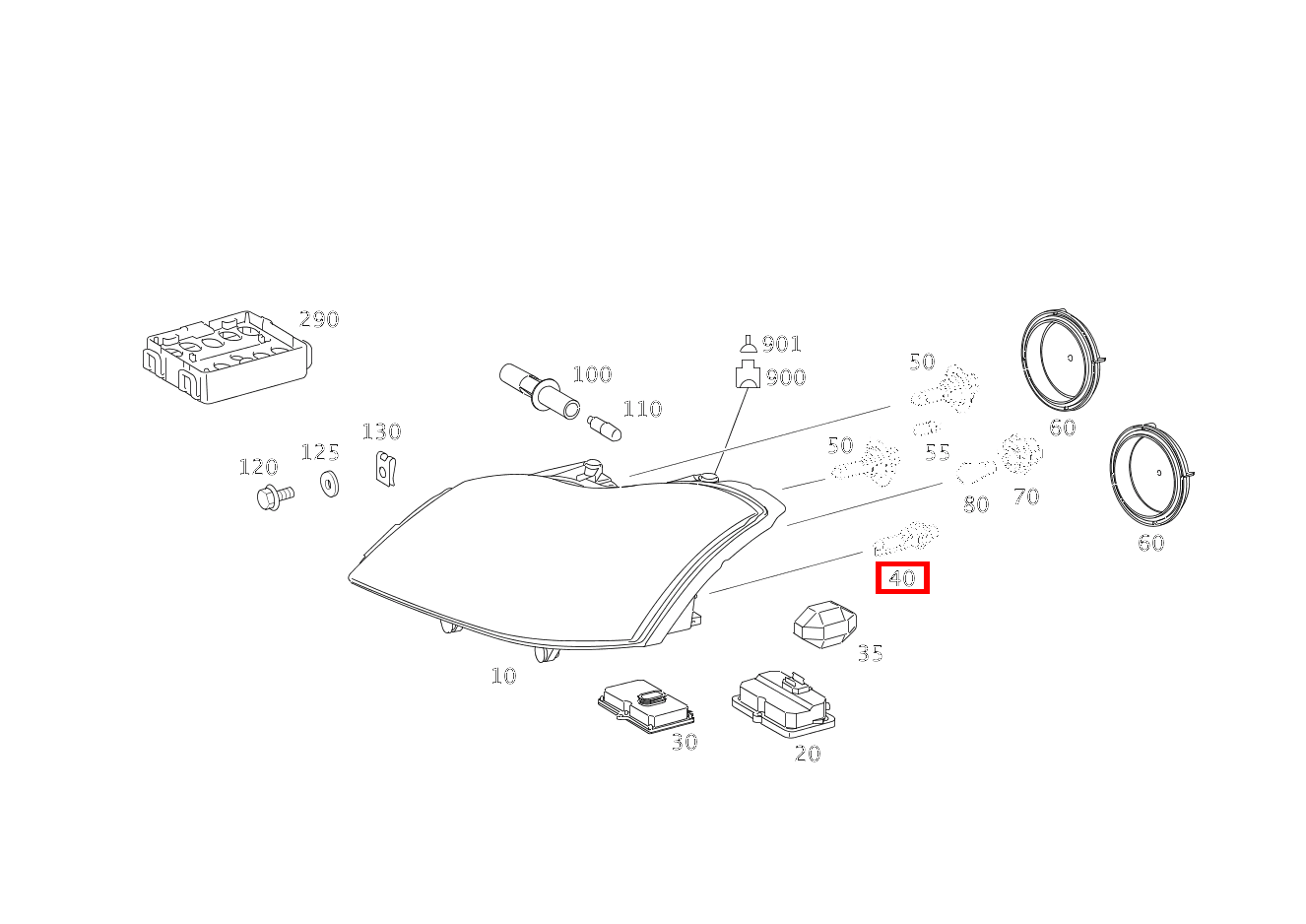 GASENTLAD.LAMPE ABBLENDLICHT UND FERNLICHT; D2S 12V-35W Maybach 62 S (langer Radstand) 240
