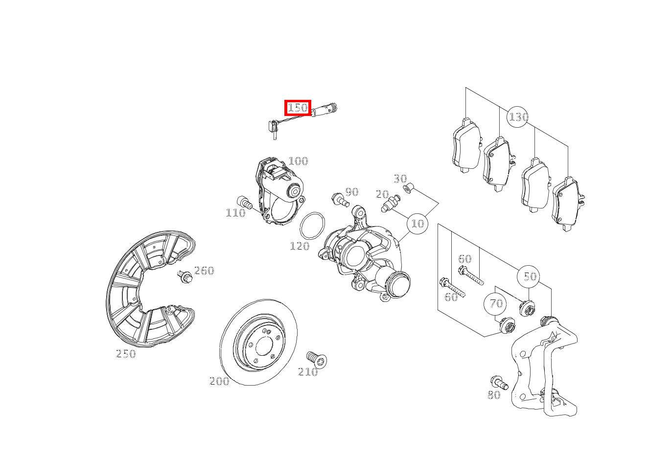 Belagverschleisssensor Bremsbelagverschleißanzeige SLK55 AMG 172